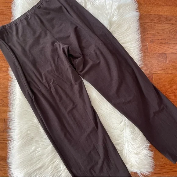 Eileen Fisher Brown Pants Size Large Pull On Viscose Blend Straight Leg - Picture 5 of 5